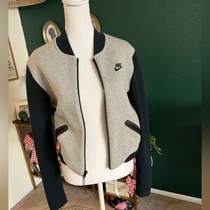 Nike Women's Black and Gray Tech Fleece Jacket